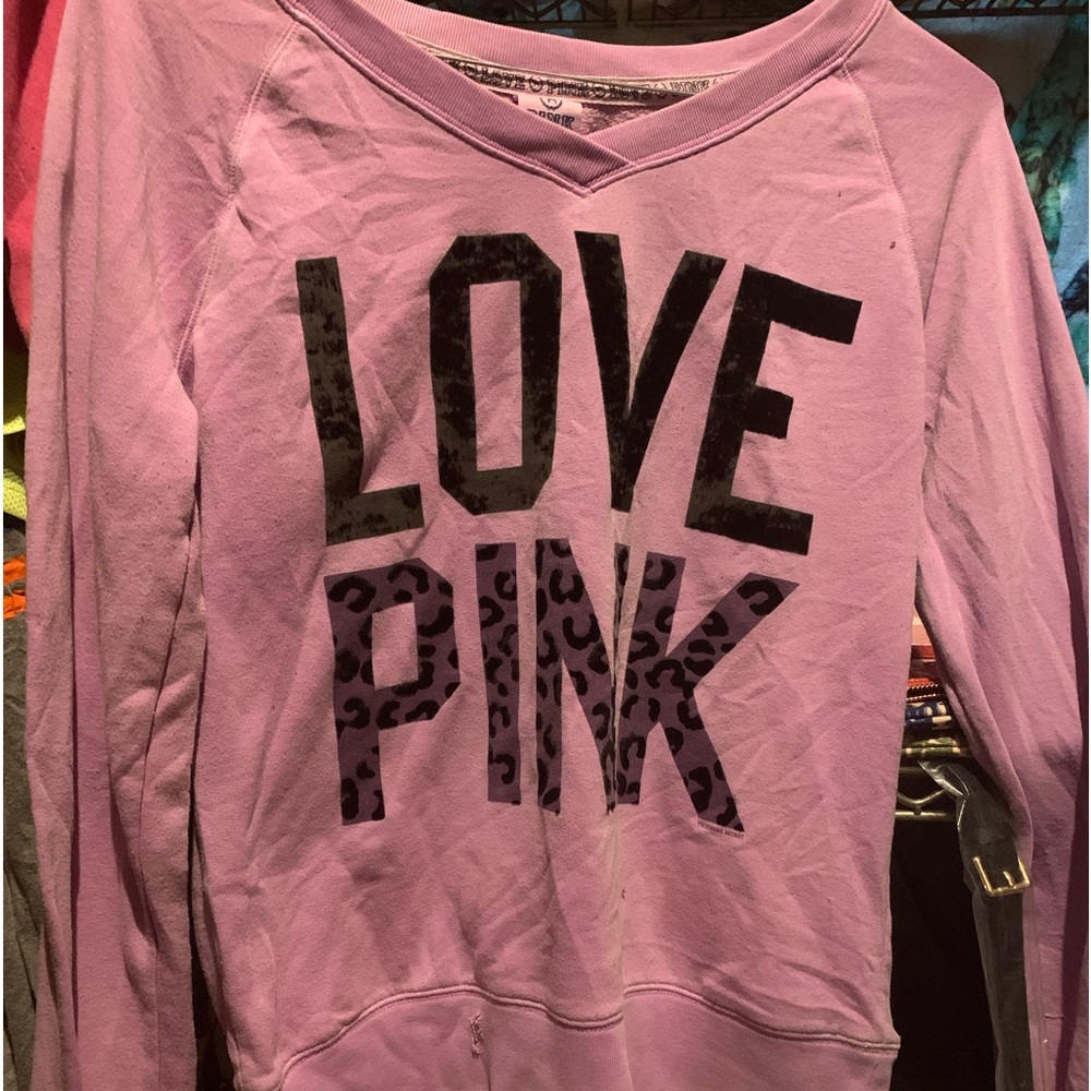 Vs PINK purple cheetah sweatshirt